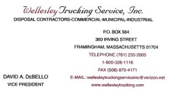 Wellesley Trucking, 781-235-2605