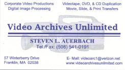 Video Archives Unltd, 508-541-0191